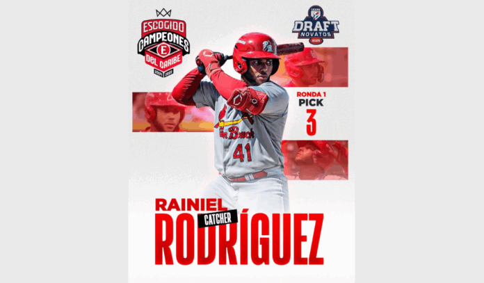 Rainiel Rodríguez es la primera selección de los Leones del Escogido en el Sorteo de Novatos 2025