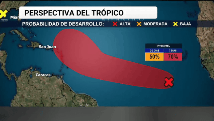 NHC sube a 70 % la probabilidad de ciclón en el Atlántico