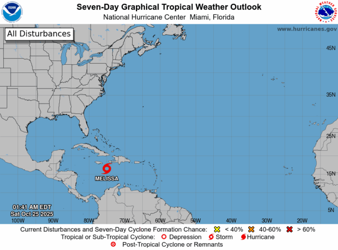 Melissa está a punto de convertirse en huracán cerca de Jamaica