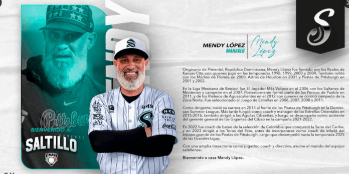 Mendy López llega con optimismo y ambición para comandar a los Saraperos de Saltillo