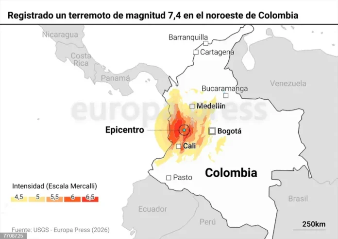 Terremoto de 7,4 ya deja 111 muertos y graves daños en Colombia
