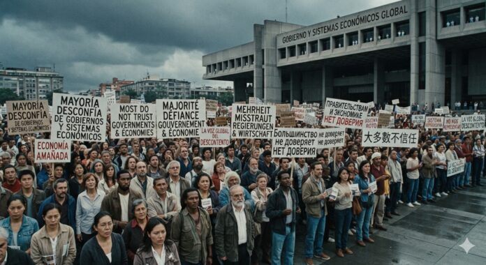 Mayoría de ciudadanos del mundo desconfía de los gobiernos y los sistemas económicos