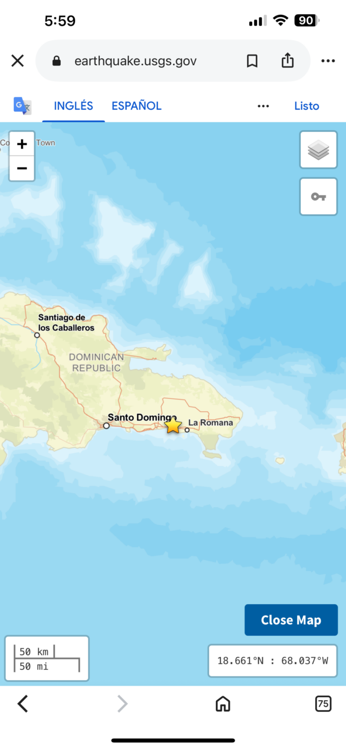 Temblor de magnitud 5.5 sacude Santo Domingo y otras zonas
