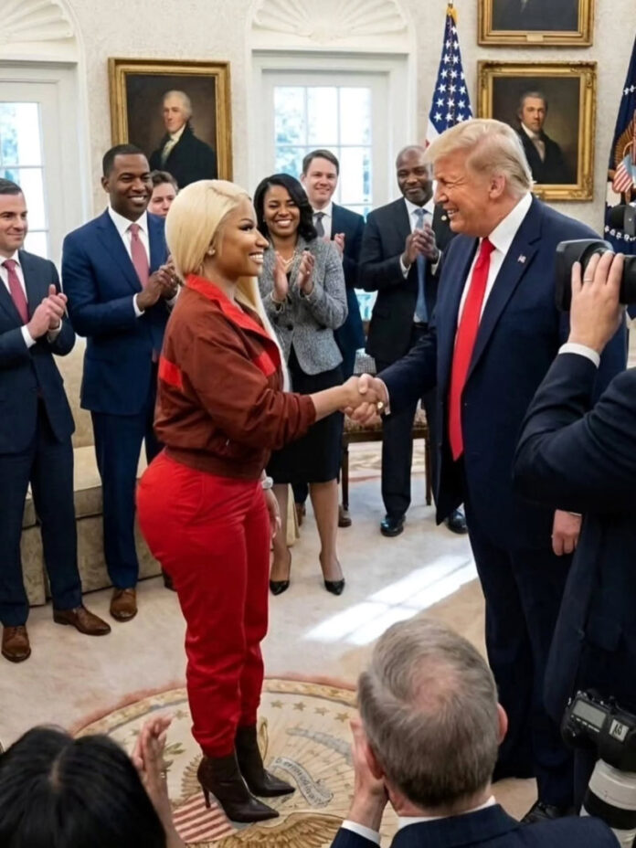 Nicki Minaj sube al avión presidencial y acompaña a Trump a un mitin en Michigan